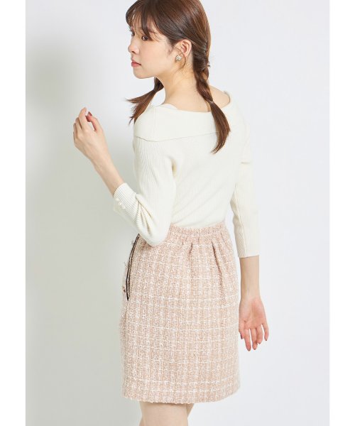 tocco closet(トッコクローゼット)/サイドポケットパール飾り釦付きツイードスカート/img16