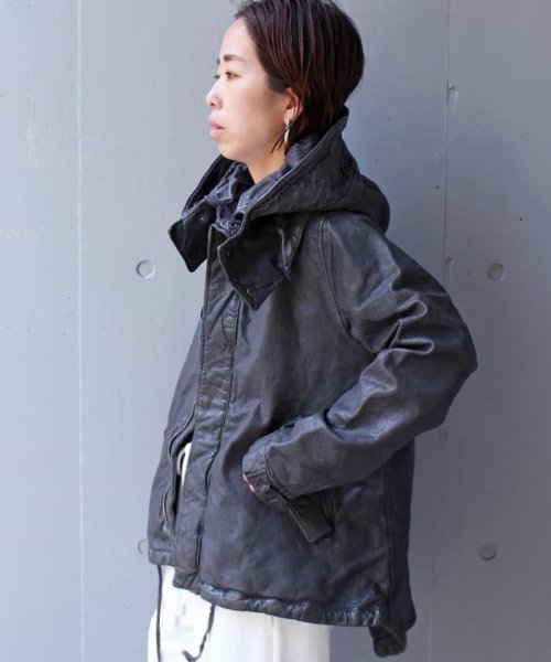 B'2nd(ビーセカンド)/NCB neat caprice brand(エヌシービーニートカプリスブランド)   レザーフードジャケット WOMEN'S/img07