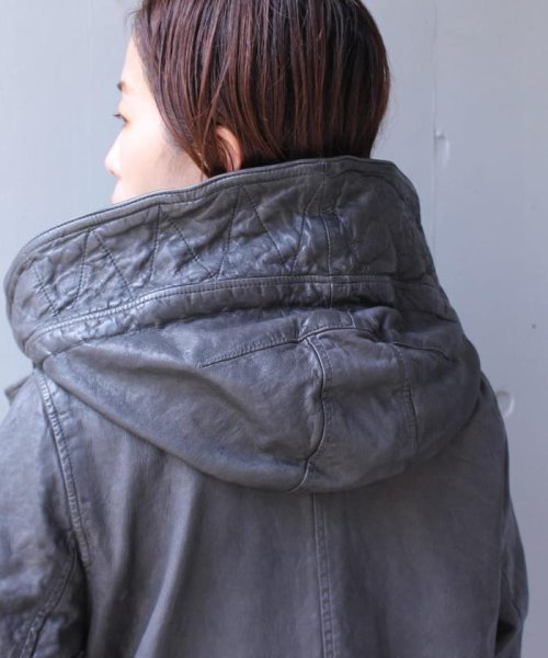 B'2nd(ビーセカンド)/NCB neat caprice brand(エヌシービーニートカプリスブランド)   レザーフードジャケット WOMEN'S/img09