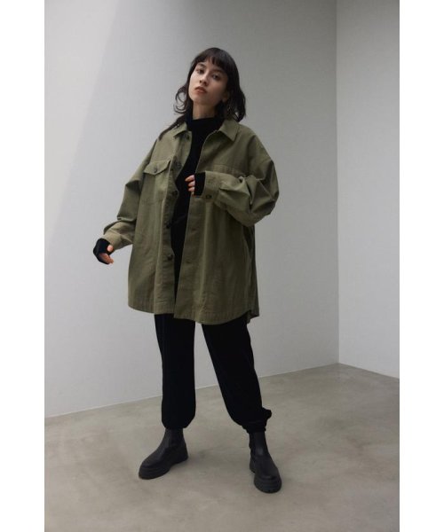 BLACK BY MOUSSY(ブラックバイマウジー)/loose military shirt jacket/img01