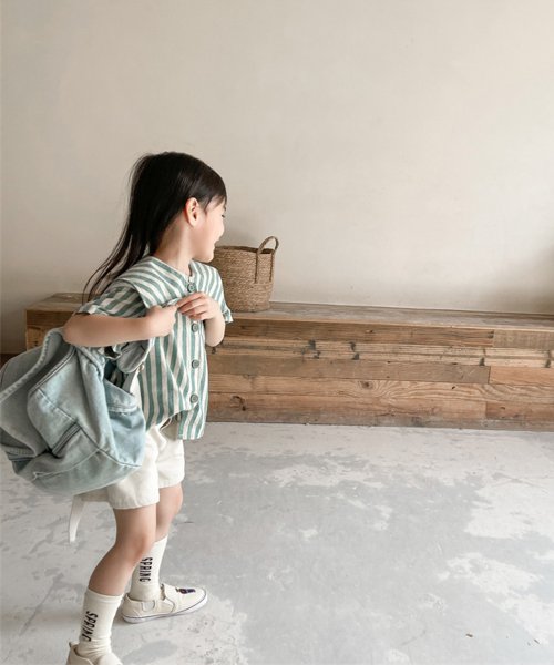 aimoha(aimoha（アイモハ）)/aimoha－KIDS－ 韓国子供服　ビッグカラーストライプ柄シャツ/img06