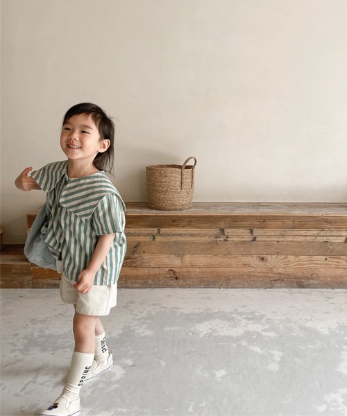 aimoha(aimoha（アイモハ）)/aimoha－KIDS－ 韓国子供服　ビッグカラーストライプ柄シャツ/img07