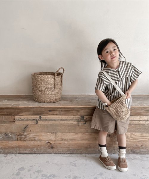 aimoha(aimoha（アイモハ）)/aimoha－KIDS－ 韓国子供服　ビッグカラーストライプ柄シャツ/img14