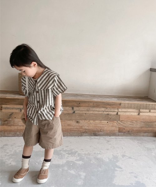 aimoha(aimoha（アイモハ）)/aimoha－KIDS－ 韓国子供服　ビッグカラーストライプ柄シャツ/img19