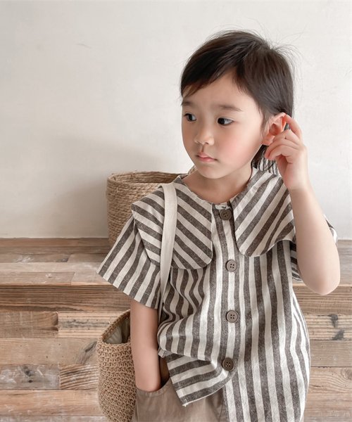aimoha(aimoha（アイモハ）)/aimoha－KIDS－ 韓国子供服　ビッグカラーストライプ柄シャツ/img23