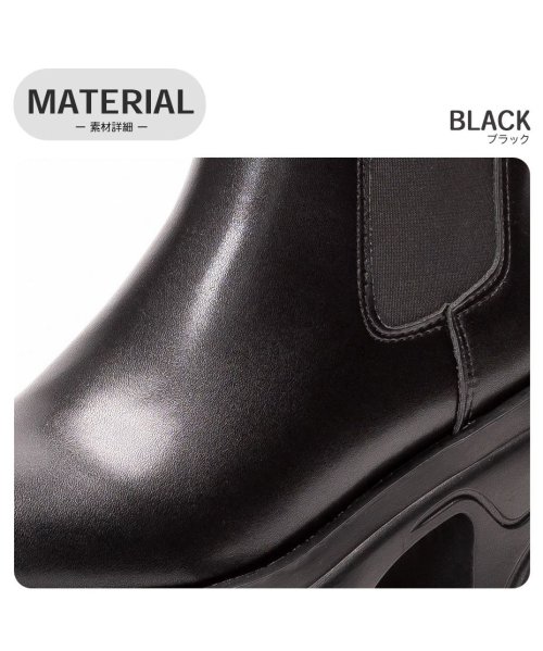 SVEC(シュベック)/厚底ブーツ 黒 サイドゴアブーツ NXLIKPB－0017/img02