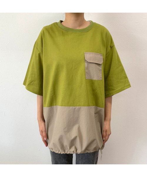 CRB(シーアールビー)/裾ドロスト切替Tシャツ/img11