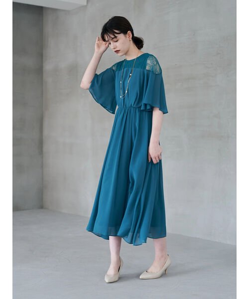 YECCA VECCA(イェッカ　ヴェッカ)/レース×シフォンドレス/img01