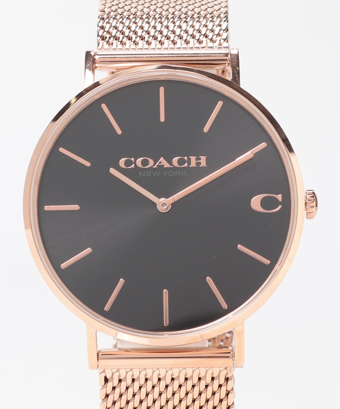 【COACH】 【メンズ】【COACH】コーチ 時計 14602552 メンズ チャールズ 41mm クォーツ ブラック ローズゴールド メッシュベルト メンズ ブラック フリー インポートセレクション 腕時計 時計