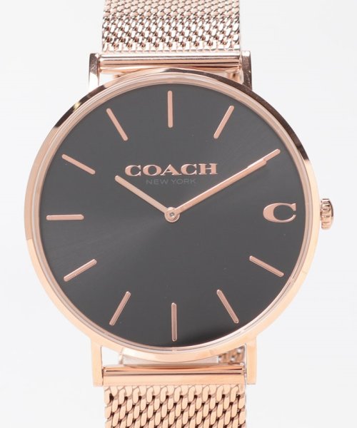 COACH(コーチ)/【メンズ】【COACH】コーチ　時計　14602552　メンズ　チャールズ 41ｍｍ クォーツ　ブラック　ローズゴールド　メッシュベルト/img01