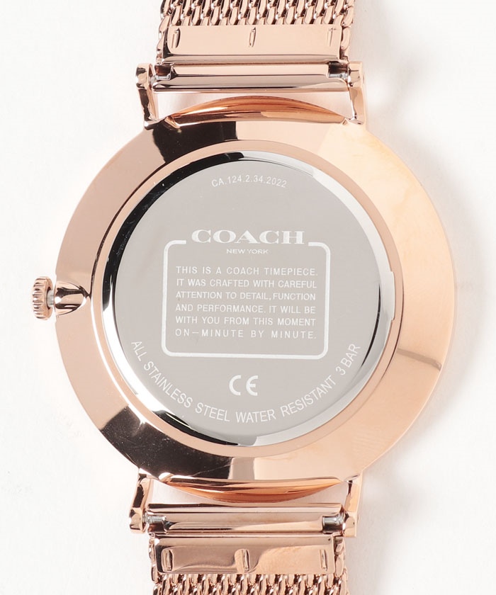 新品COACHコーチ レディース腕時計クォーツ ピンクシルバー
