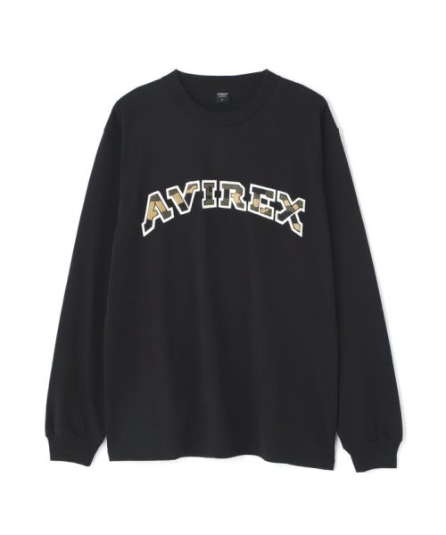 AVIREX(AVIREX)/《REBUILD COLLECTION》長袖 シェニール ロゴ Tシャツ / L/S CHENILLE LOGO T－SHIRT/img03