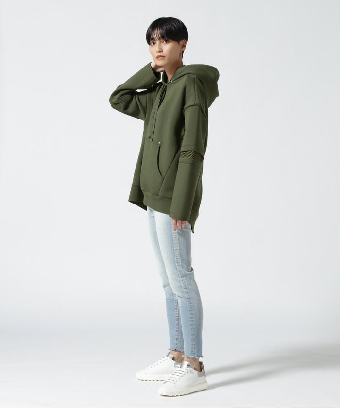 ーによって パーカー AULA AILA(アウラ アイラ)BACK TULLE HOODIE