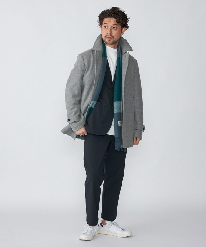 SHIPS: スーパー160S メリノウール メルトン シングル ピーコート