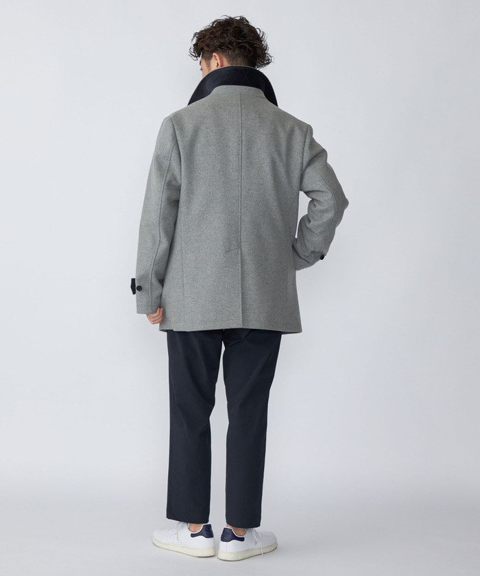 SHIPS: スーパー160S メリノウール メルトン シングル ピーコート
