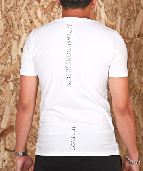 LUXSTYLE(ラグスタイル)/ZIPポケット風デザインバックプリントTシャツ/Tシャツ メンズ 半袖 ロゴ プリント ジップデザイン/img01