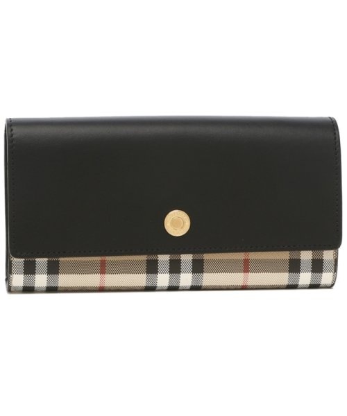 バーバリー 長財布 ブラック ベージュ レディース BURBERRY 8057972 A1189 BURBERRY バーバリー 長財布 ブラック ベージュ レディース BEIGE