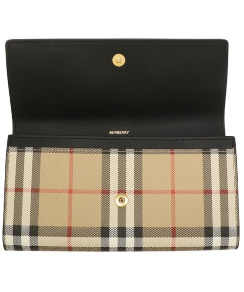 バーバリー 長財布 ブラック ベージュ レディース BURBERRY 8057972 A1189 BURBERRY バーバリー 長財布 ブラック ベージュ レディース BEIGE