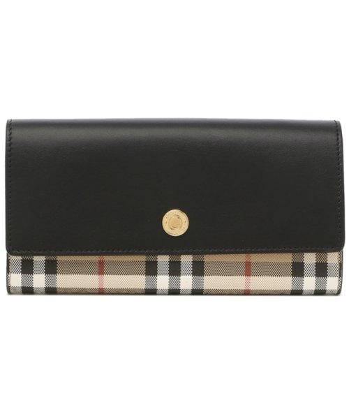バーバリー 長財布 ブラック ベージュ レディース BURBERRY 8057972 A1189 BURBERRY バーバリー 長財布 ブラック ベージュ レディース BEIGE