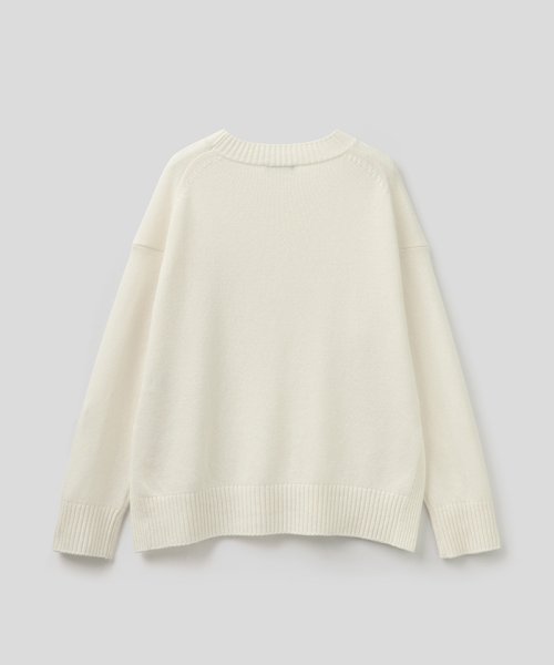 BENETTON (women)(ベネトン（レディース）)/ウールクルーネックサイドスリットドロップショルダーニット・セーター/img28