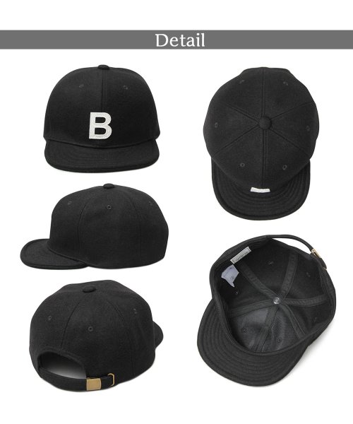 Besiquenti(ベーシックエンチ)/アルファベットワッペン ウール ショートキャップ ロゴ ショートバイザー アンパイアキャップ ボールキャップ ワンポイント 帽子 カジュアル シンプル/img08