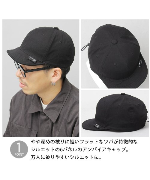Besiquenti(ベーシックエンチ)/日本製生地 CORDURA NYCO リップストップ ストレッチ コーデュラコットン ショートバイザー アンパイアキャップ 帽子 メンズ カジュアル/img02