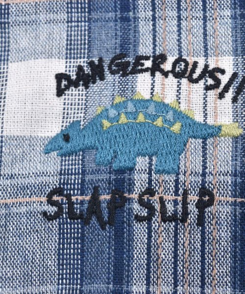 SLAP SLIP(スラップスリップ)/【お揃い】 マドラス チェック ダンガリー 切り替え 恐竜 アニマル 刺繍 シャ/img08