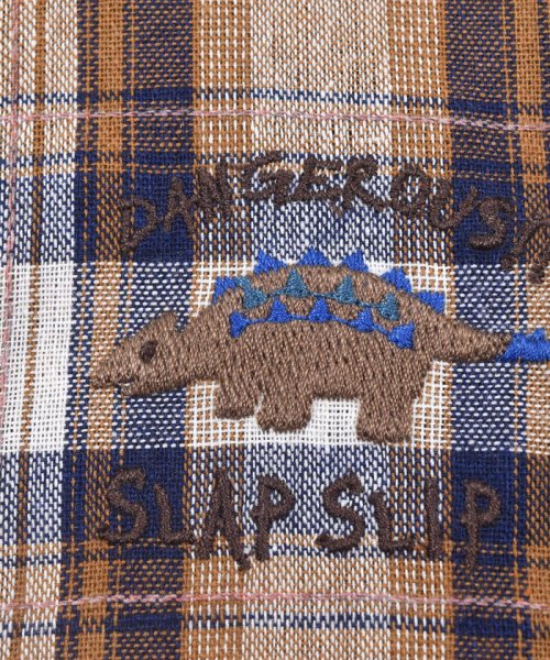 SLAP SLIP(スラップスリップ)/【お揃い】 マドラス チェック ダンガリー 切り替え 恐竜 アニマル 刺繍 シャ/img15