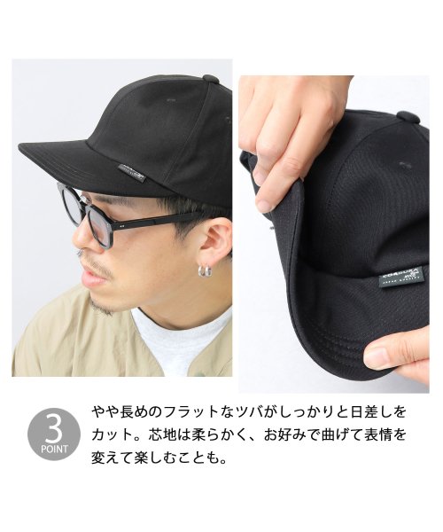 Besiquenti(ベーシックエンチ)/日本製生地 CORDURA NYCO バックサテン コーデュラコットン キャンプキャップ フラットバイザー キャップ 帽子 メンズ カジュアル シンプル/img04