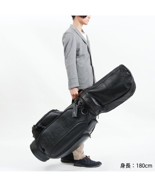 【日本正規品】ブリーフィング ゴルフ キャディバッグ BRIEFING GOLF LEATHER SERIES CR－11 9.5型 BRG221D07 ×1ジップポケット