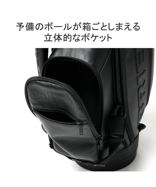 【日本正規品】ブリーフィング ゴルフ キャディバッグ BRIEFING GOLF LEATHER SERIES CR－11 9.5型 BRG221D07 ×1ジップポケット