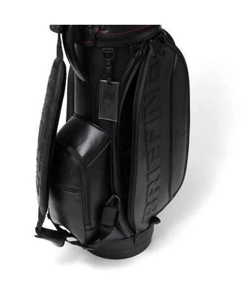 【日本正規品】ブリーフィング ゴルフ キャディバッグ BRIEFING GOLF LEATHER SERIES CR－11 9.5型 BRG221D07 ×1ジップポケット
