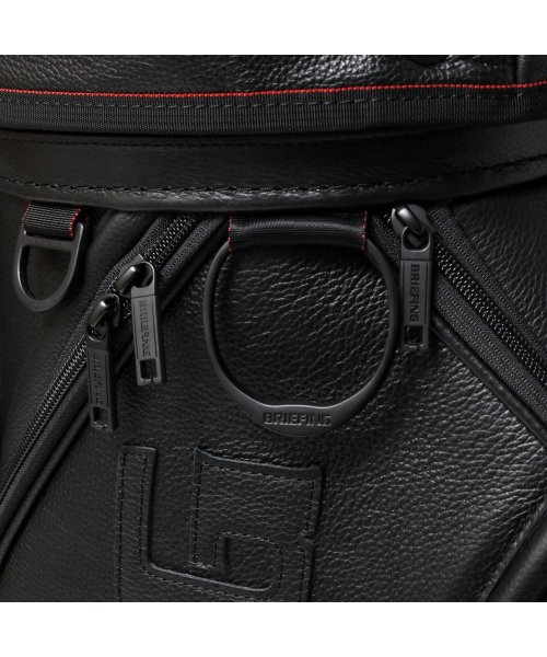【日本正規品】ブリーフィング ゴルフ キャディバッグ BRIEFING GOLF LEATHER SERIES CR－11 9.5型 BRG221D07 ×1ジップポケット