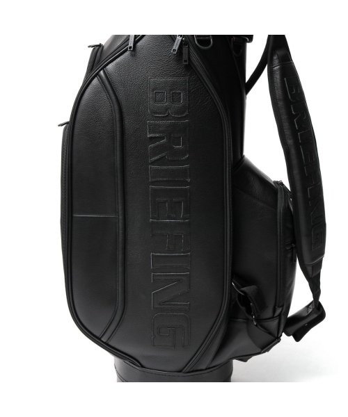 【日本正規品】ブリーフィング ゴルフ キャディバッグ BRIEFING GOLF LEATHER SERIES CR－11 9.5型 BRG221D07 ×1ジップポケット