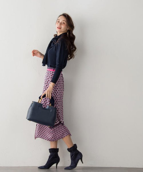 セール】ジオメトリックプリントラップ風スカート≪洗濯機で洗える  