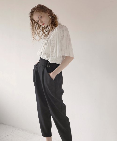 MIELI INVARIANT(ミエリ インヴァリアント)/Pegtop Trousers Belt Pants/img31