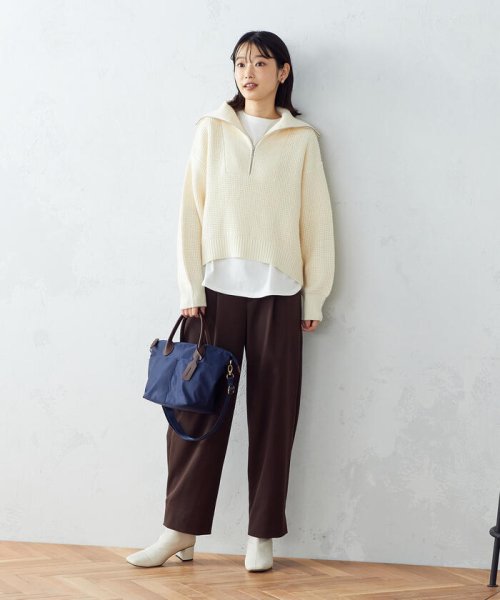 COMME CA ISM (コムサイズム（レディス）)/【Online Store限定カラー：ライラック、イエローグリーン】ハーフジップニット/img01