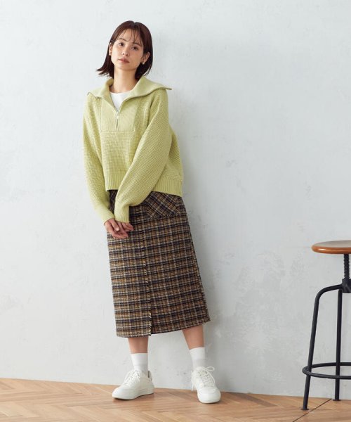 COMME CA ISM (コムサイズム（レディス）)/【Online Store限定カラー：ライラック、イエローグリーン】ハーフジップニット/img06