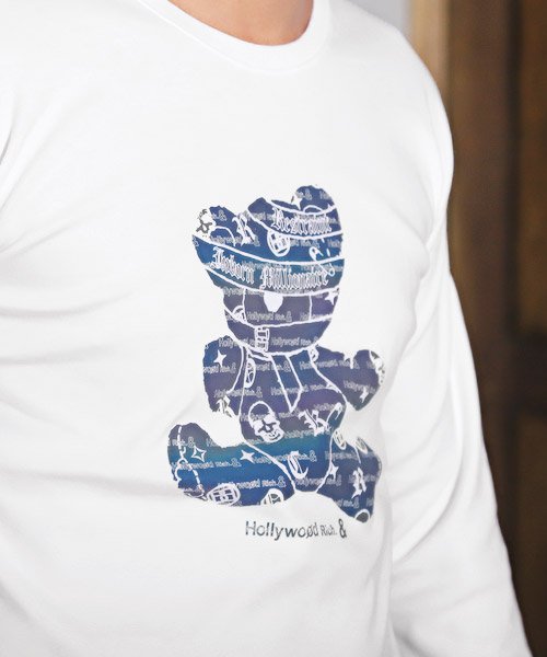 LUXSTYLE(ラグスタイル)/Hollywood rich.& パンクベアー特殊箔プリントロンT/ロンT メンズ 長袖Tシャツ プリント テディベア ロゴ/img07