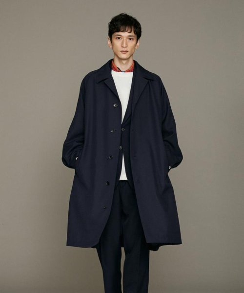 LB.01/ウールポリエステルギャバジンステンカラーコート LB