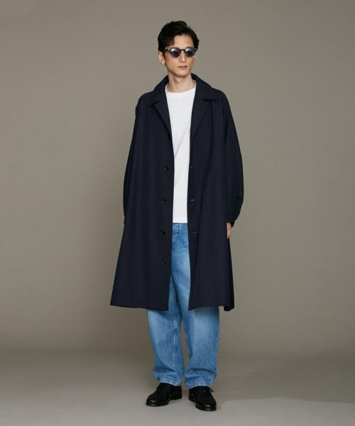 LB.01/ウールポリエステルギャバジンステンカラーコート LB