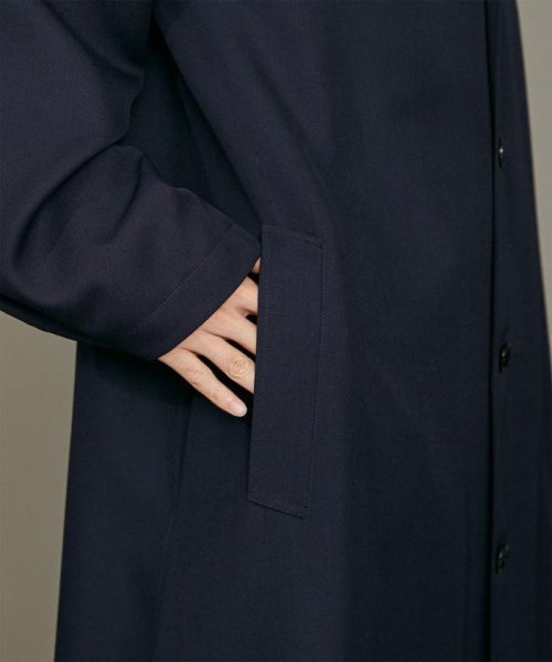 LB.01/ウールポリエステルギャバジンステンカラーコート LB