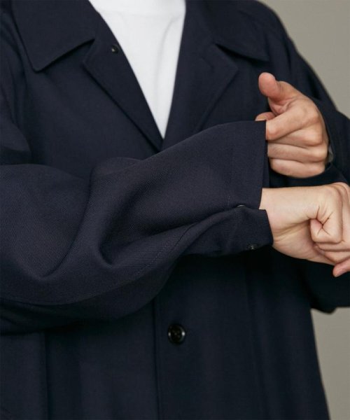 LB.01/ウールポリエステルギャバジンステンカラーコート LB