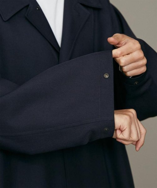 LB.01/ウールポリエステルギャバジンステンカラーコート LB