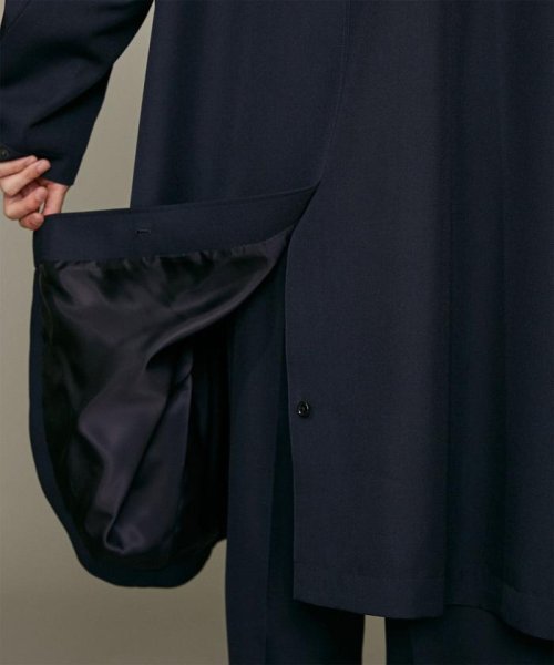 LB.01/ウールポリエステルギャバジンステンカラーコート LB