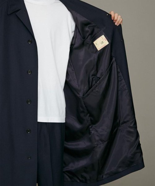 LB.01/ウールポリエステルギャバジンステンカラーコート LB