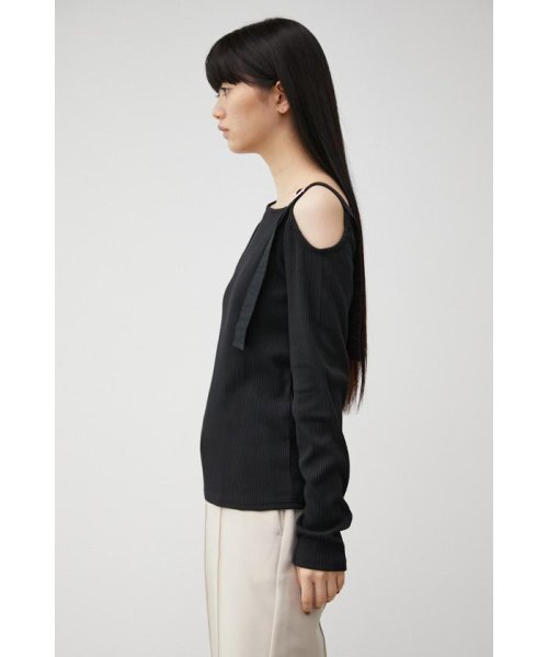 AZUL by moussy(アズールバイマウジー)/ONE SHOULDER BELT RIB TOPS/img05