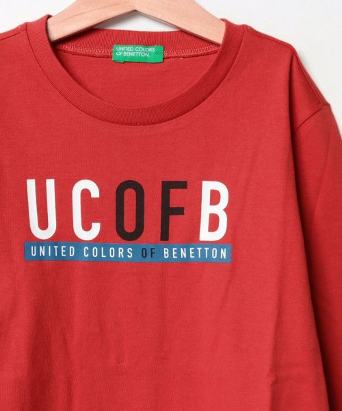 BENETTON (UNITED COLORS OF BENETTON BOYS)(ユナイテッド　カラーズ　オブ　ベネトン　ボーイズ)/【GREEN B】キッズロゴプリント長袖Tシャツ・カットソーB/img03