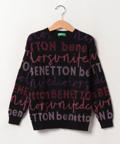 BENETTON (UNITED COLORS OF BENETTON GIRLS)(ユナイテッド　カラーズ　オブ　ベネトン　ガールズ)/キッズクルーネックロゴデザインニット・セーターG/img01