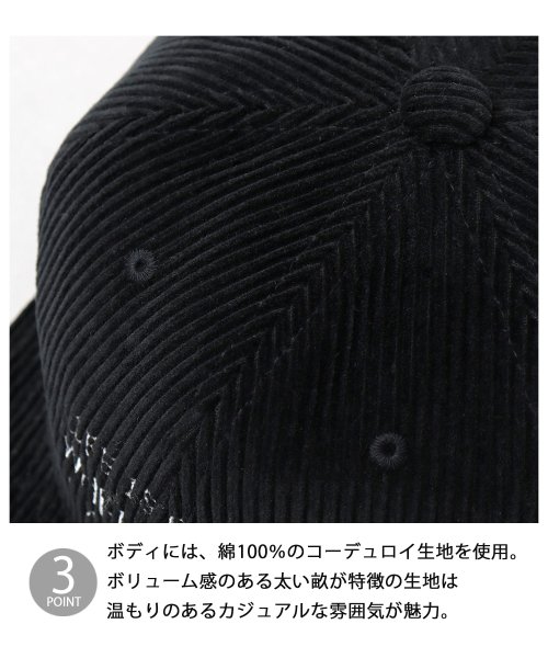 Besiquenti(ベーシックエンチ)/太畝コーデュロイ 英字刺繍 ショートバイザー アンパイアキャップ ボールキャップ ショートキャップ 帽子 メンズ カジュアル シンプル/img04
